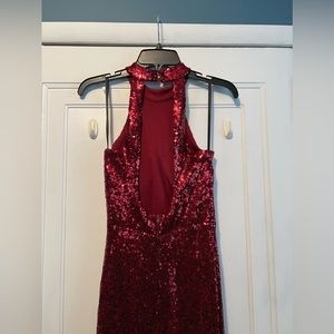 Gorgeous red sequin prom dress.